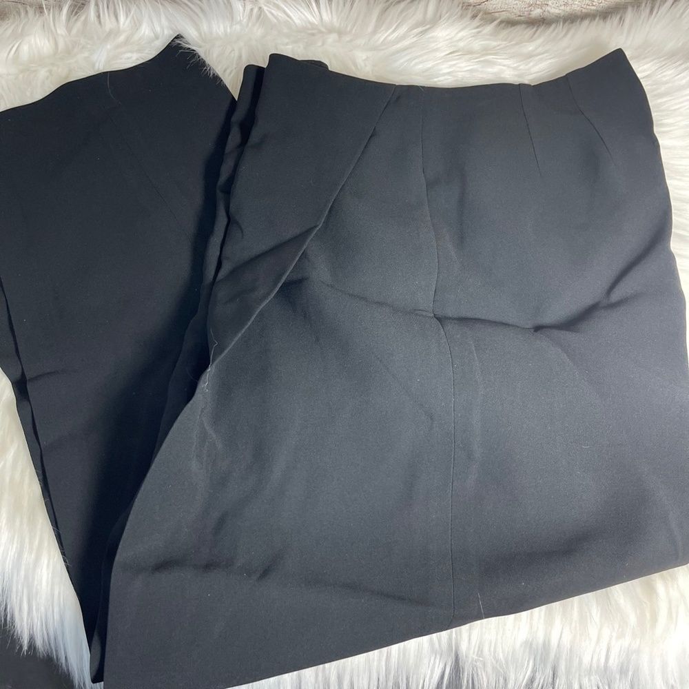 Lafayette 148 Black Crepe Drape Pleated No Waistband Pants Sz 2